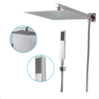 Ducha Quadrado  Com Desviador Inteligente 20x20 Slim Inox Cro