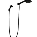 Ducha Redonda 15 Cm Black Em Inox Com Ducha De Mão Em Abs