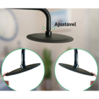 Ducha Redonda Articulada em Aço Inox 304 Black Piano De 8 Pol