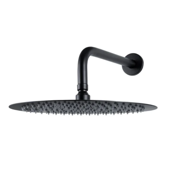 Ducha Redonda Articulada em Aço Inox 304 Black Piano De 8 Pol