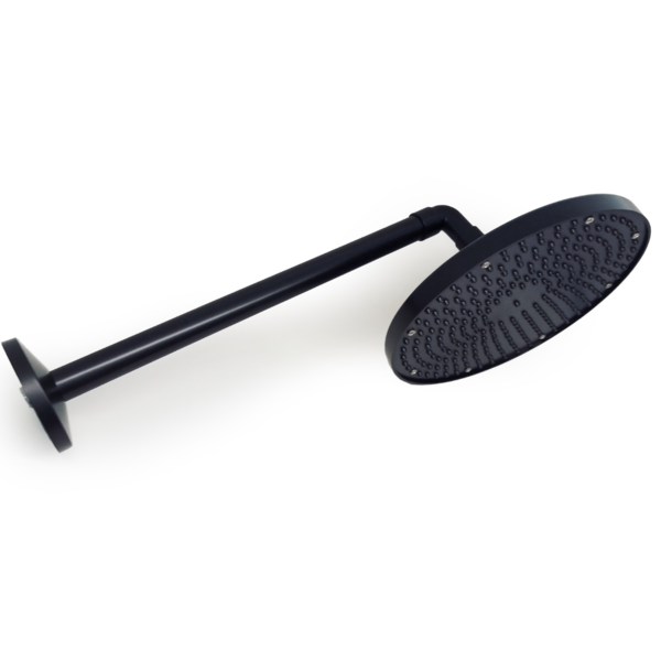 Ducha Redonda Articulada Parede Alta Vazão Abs Black 9 Polega