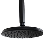 Ducha Redonda Preto Fosco 21 Cm Em Abs C/ Cano De Teto 24 Cm
