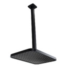 Ducha Retangular 30x20 Cm Preto Em Abs C/ Cano De Teto 40 Cm