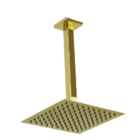Ducha Teto Quadrada Dourada Em Inox 20x20 Braço 20 Cm Gold