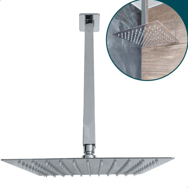 Ducha Teto Vertical 20x20 Braço Suporte 40 Cm