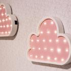 Duo De Nuvens Luminosas Mdf Luminária Led Quarto De Menina Ro