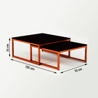 Duo Mesa De Centro Catarina Cobre E Tampo Preto Asturias