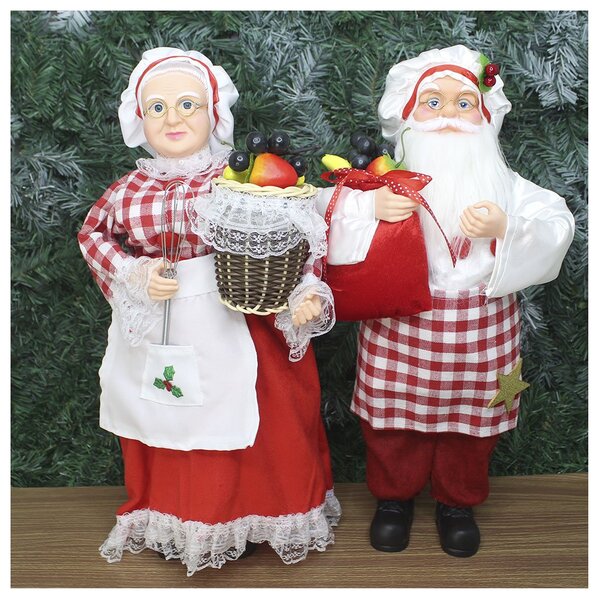 Dupla Boneco De Natal Mamãe E Papai Noel Feirantes