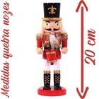 Dupla Boneco Decorativo Madeira Quebra Nozes Natalino 20cm