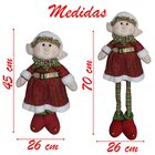 Dupla Boneco Natal Duende Natalino Vermelho Perna Ajustável