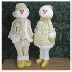 Dupla Boneco Natalino Boneco De Neve Dourado 58cm