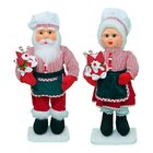 Dupla Bonecos Natal Papai E Mamãe Noel Confeiteiros 80cm