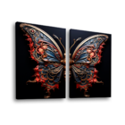 Dupla De Quadros Borboleta Azul Vermelha -- Br Artes
