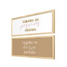 Dupla De Quadros Com Moldura Frases Motivacional Escritório