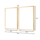 Dupla De Quadros Com Vidro Decorativo Abstrato Tons Neutros Q