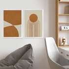 Dupla De Quadros Decorativos Abstrato Boho Formas