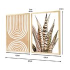 Dupla De Quadros Decorativos Bege Planta Minimalista