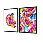 Dupla De Quadros Decorativos Colorido Tropical Frutas