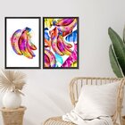 Dupla De Quadros Decorativos Colorido Tropical Frutas