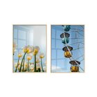 Dupla De Quadros Decorativos Flores Plantas Natureza Paisagem