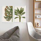 Dupla De Quadros Decorativos Folhagens Plantas Verdes