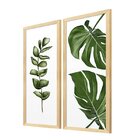 Dupla De Quadros Decorativos Folhas Plantas Para Cozinha