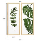 Dupla De Quadros Decorativos Folhas Plantas Para Cozinha