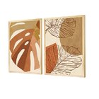 Dupla De Quadros Decorativos Formas Boho Laranja