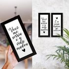 Dupla De Quadros Decorativos Frase Quarto Casal Preto Branco