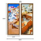 Dupla De Quadros Decorativos Grécia Colorido Cidade