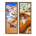 Dupla De Quadros Decorativos Grécia Colorido Cidade