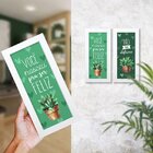 Dupla De Quadros Decorativos Jardim Frases Felicidade Suculen