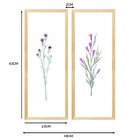 Dupla De Quadros Decorativos Ramos Flores Quarto Com Moldura