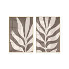 Dupla De Quadros Em Vidro Flores Abstrato Minimalista Para Sa