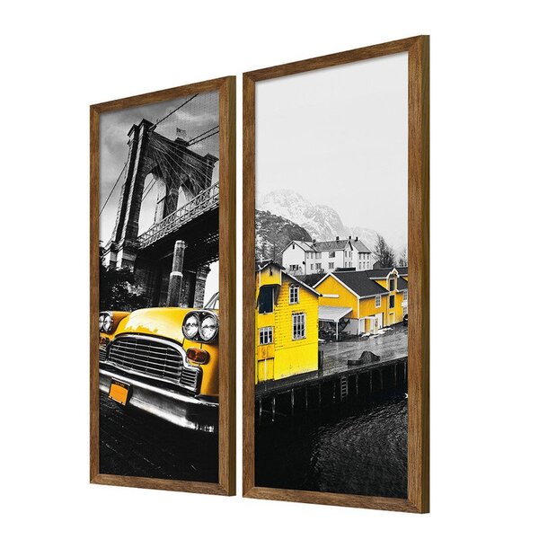 Dupla De Quadros Para Decoração Casas Carros Moderno Sala