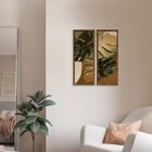 Dupla De Quadros Para Decoração Folhagem Elegante Kit Sala