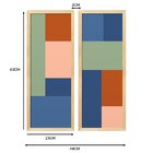 Dupla De Quadros Para Decoração Geométrico Colorido Moderno
