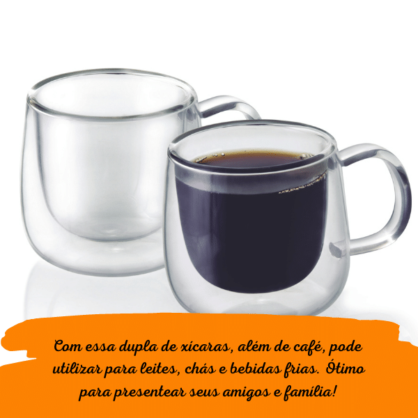 Dupla De Xicaras Para Cafe Parede Dupla 80ml Tcj19157 Mimo Style