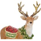 Dupla Estatueta Renas Grande Pequena Enfeite Natal Em Resina