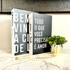 Dupla Livro Caixa + Vaso Dourado De Vidro + Colar De Mesa