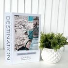 Dupla Livro Fake Para Decorar E Vaso Branco Geométrico