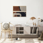 Dupla Quadros Elegante Abstrato Azul Para Sala De Estar