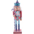 Dupla Soldados Quebra Nozes Rosa Verde Natal Em Madeira 30cm