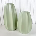 Dupla Vaso Centro De Mesa Em Alto Relevo Verde Menta