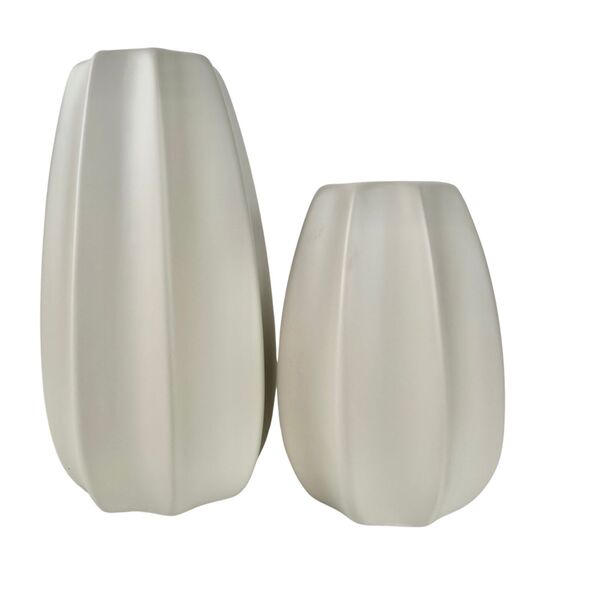 Dupla Vaso Centro De Mesa Grande Médio Alto Relevo Off White