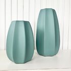 Dupla Vaso Centro De Mesa Grande Médio Alto Relevo Verde