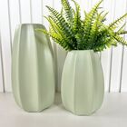Dupla Vaso Centro De Mesa Grande Médio Verde Menta Decor