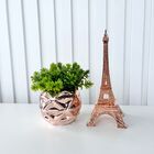 Dupla Vaso Rosê De Cerâmica E Enfeite Torre Eiffel De Metal