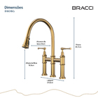 Duplo Comando Bridge Dourado Escovado