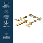 Duplo Comando De Parede Vercci Dourado